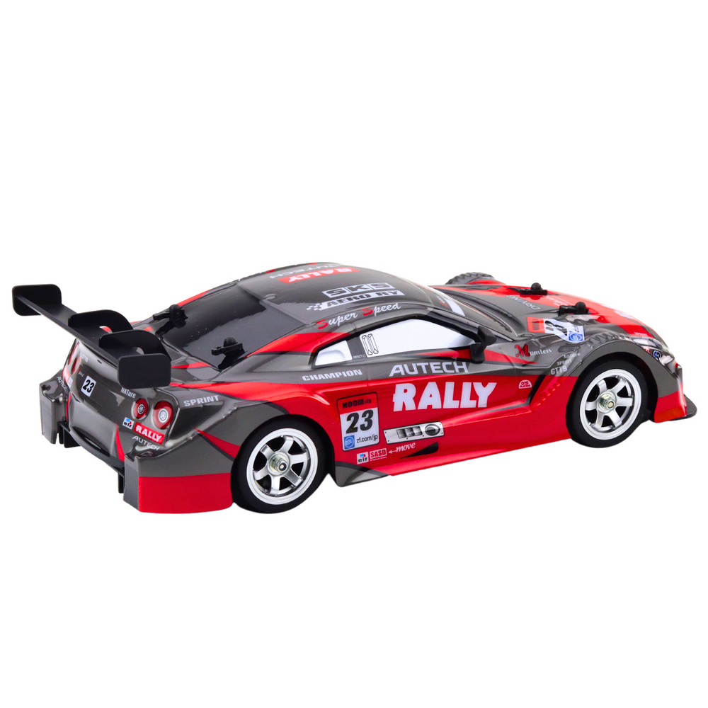 RC závodní auto na dálkové ovládání 1:16 s LED světly červeno černé