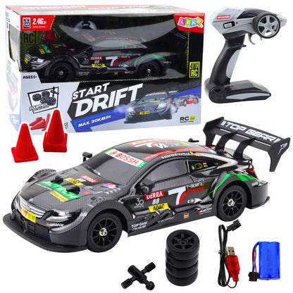 RC závodní auto na dálkové ovládání 30km/h LED drift černé