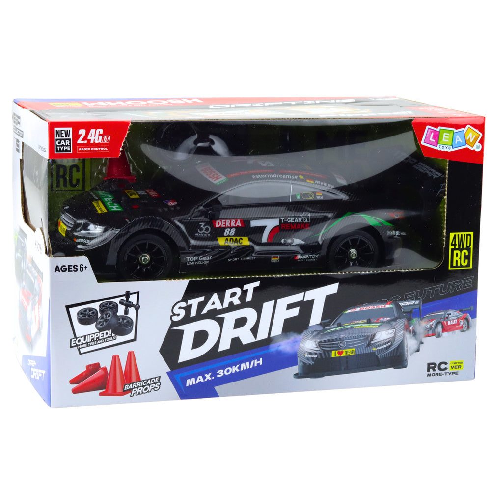 RC závodní auto na dálkové ovládání 30km/h LED drift černé