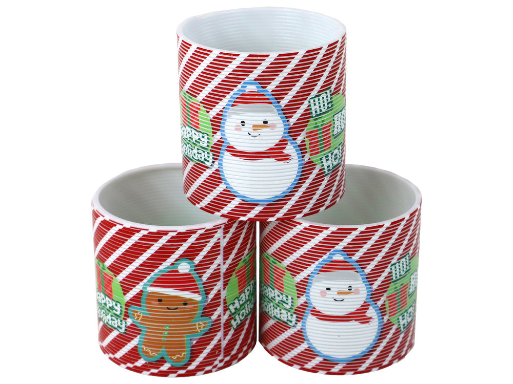 Relaxační pružina vánoční motiv – bílo červená 6 cm