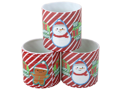 Relaxační pružina vánoční motiv – bílo červená 6 cm