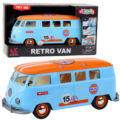 Retro autobus se světly a zvuky modrý – pro děti od 3 let