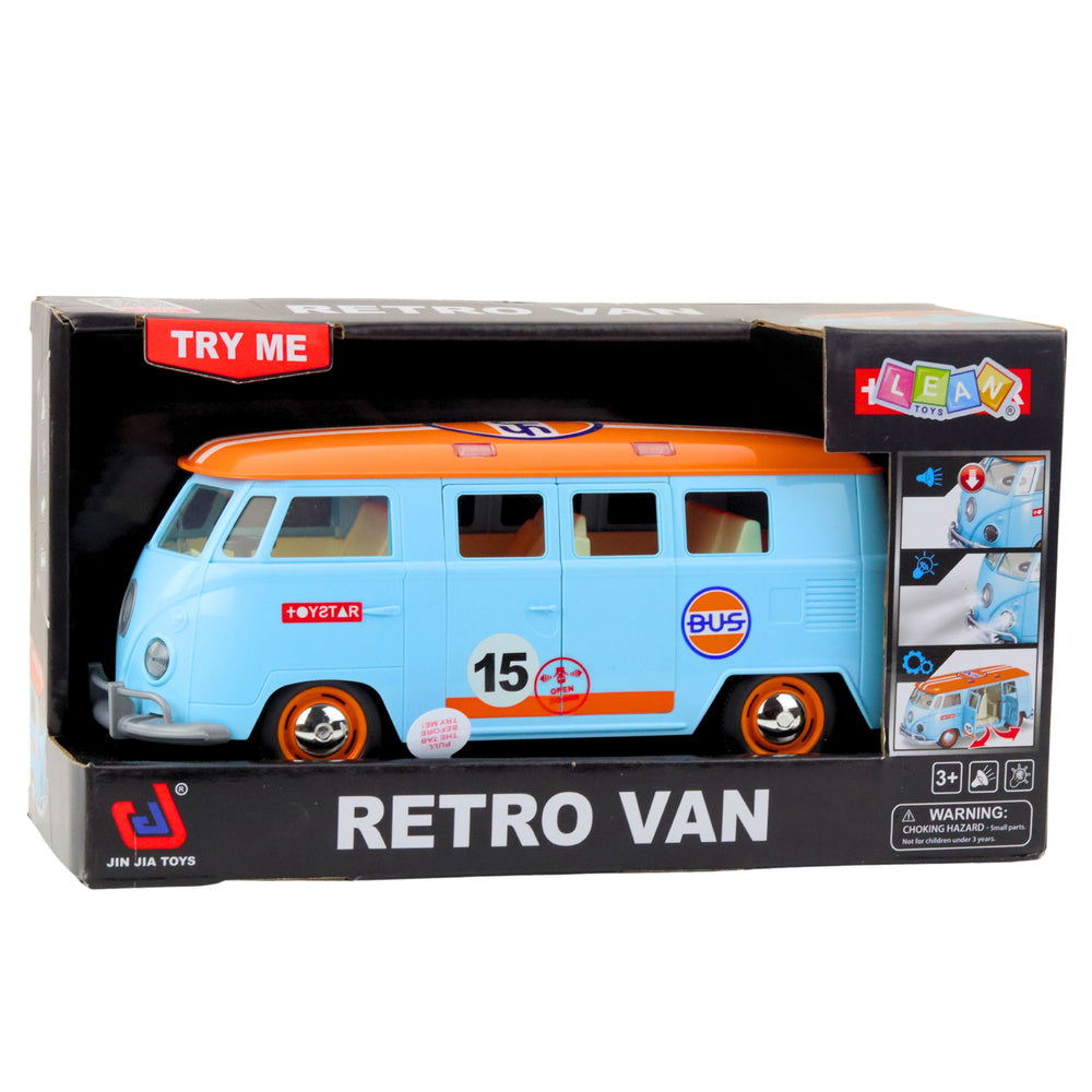 Retro autobus se světly a zvuky modrý – pro děti od 3 let