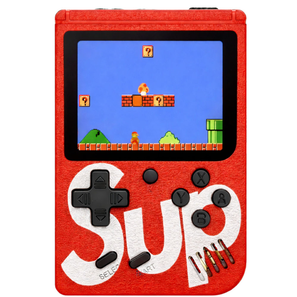 Retro herní konzole Sup s 400 hrami, 8-bit LCD – červená