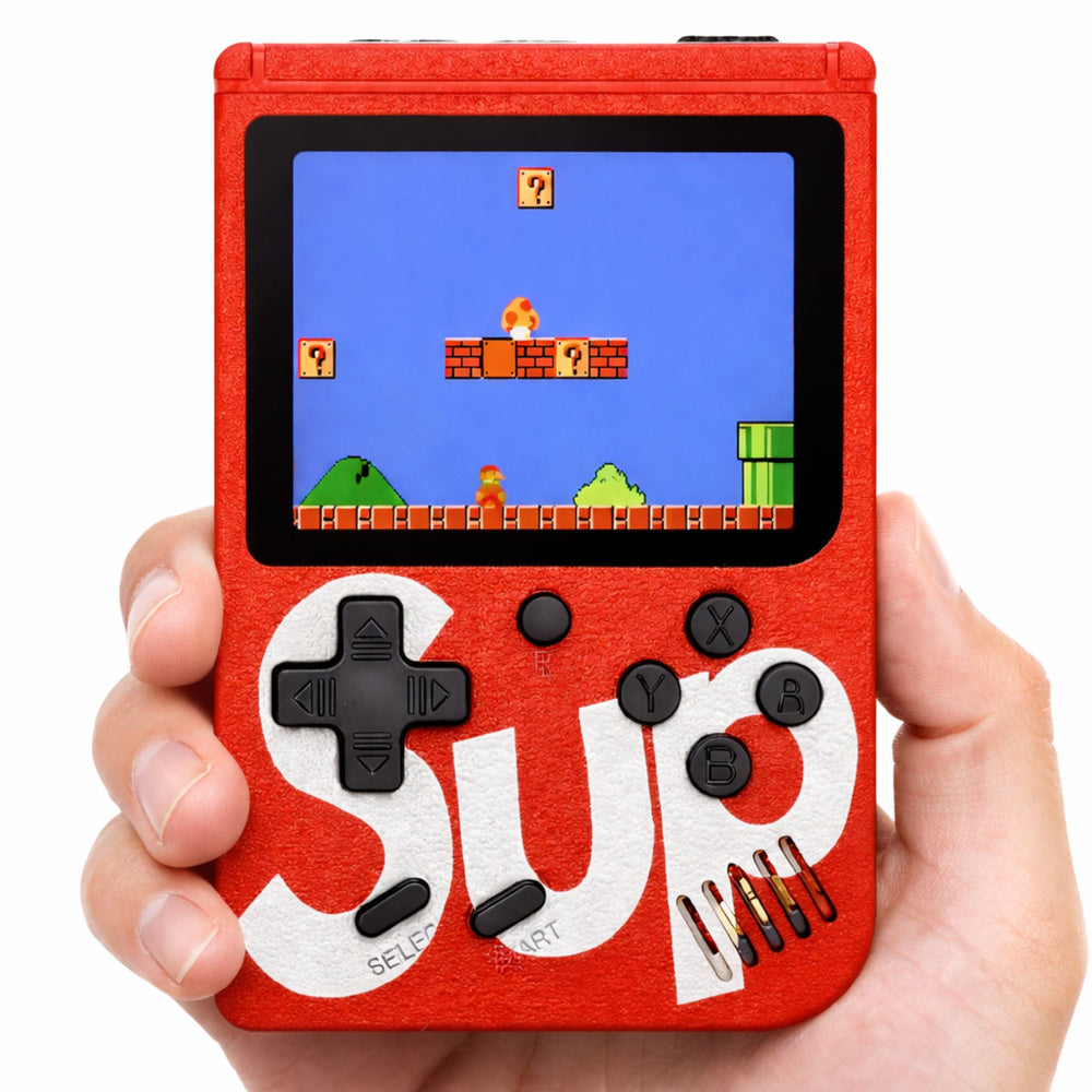 Retro herní konzole Sup s 400 hrami, 8-bit LCD – červená