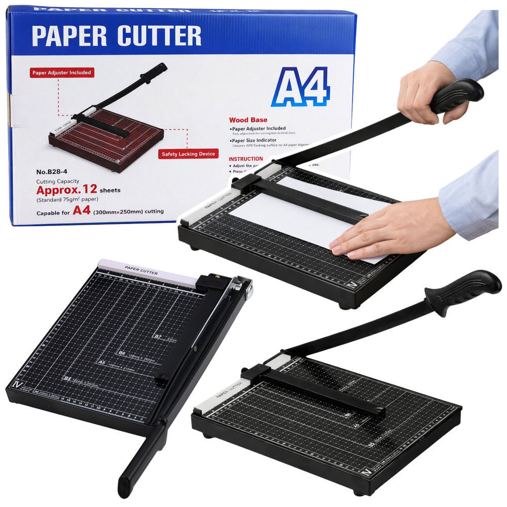Řezačka papíru A4 kovová černá – kancelářský trymer