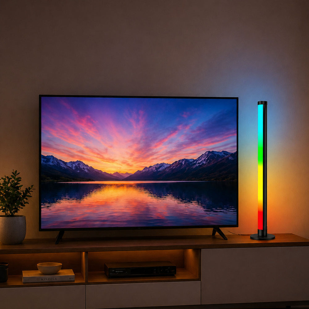 RGB LED stojací lampa s hudebním módem a dálkovým ovládáním 90cm
