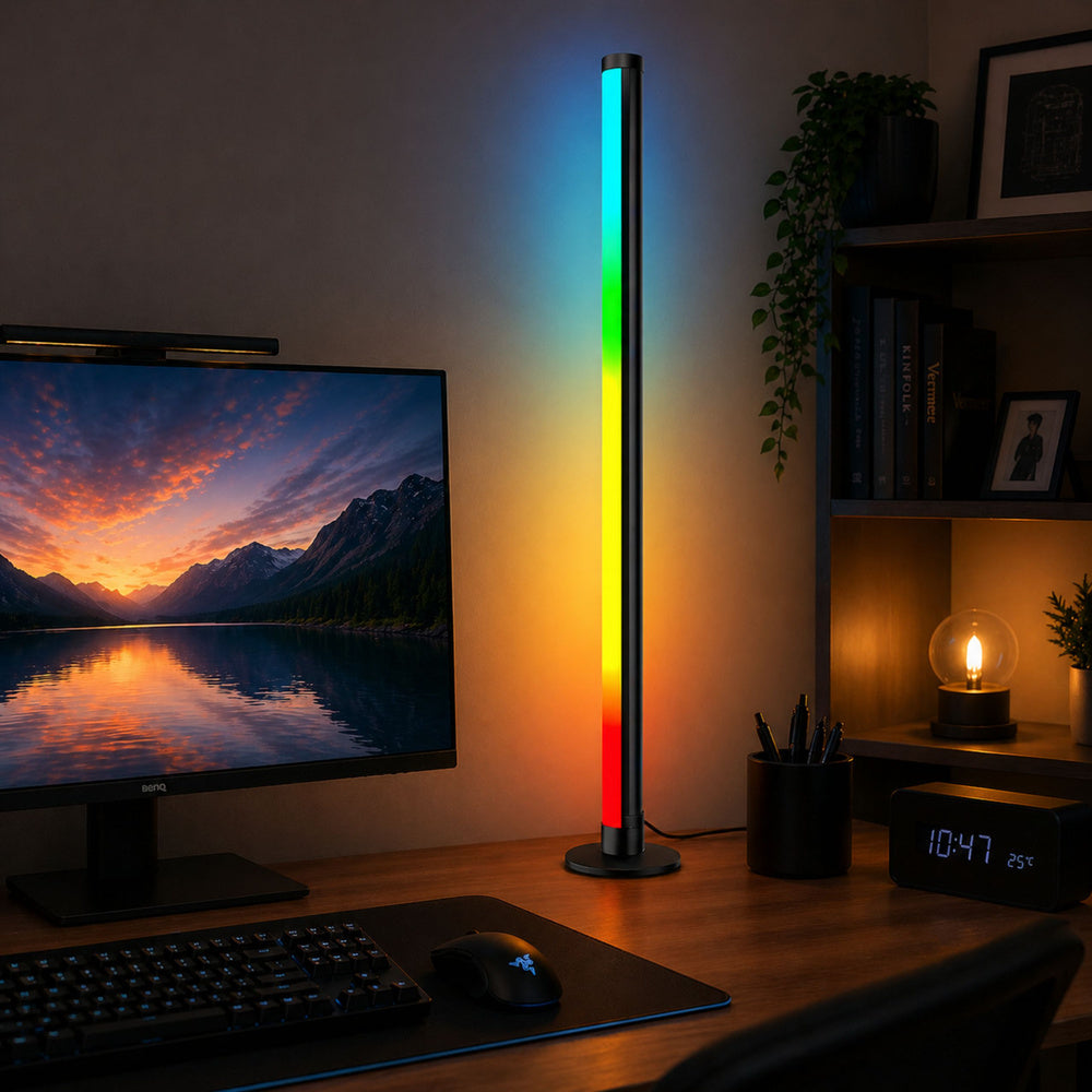 RGB LED stojací lampa s hudebním módem a dálkovým ovládáním 90cm