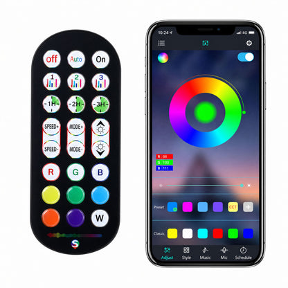 RGB LED stojací lampa s hudebním módem a dálkovým ovládáním 90cm