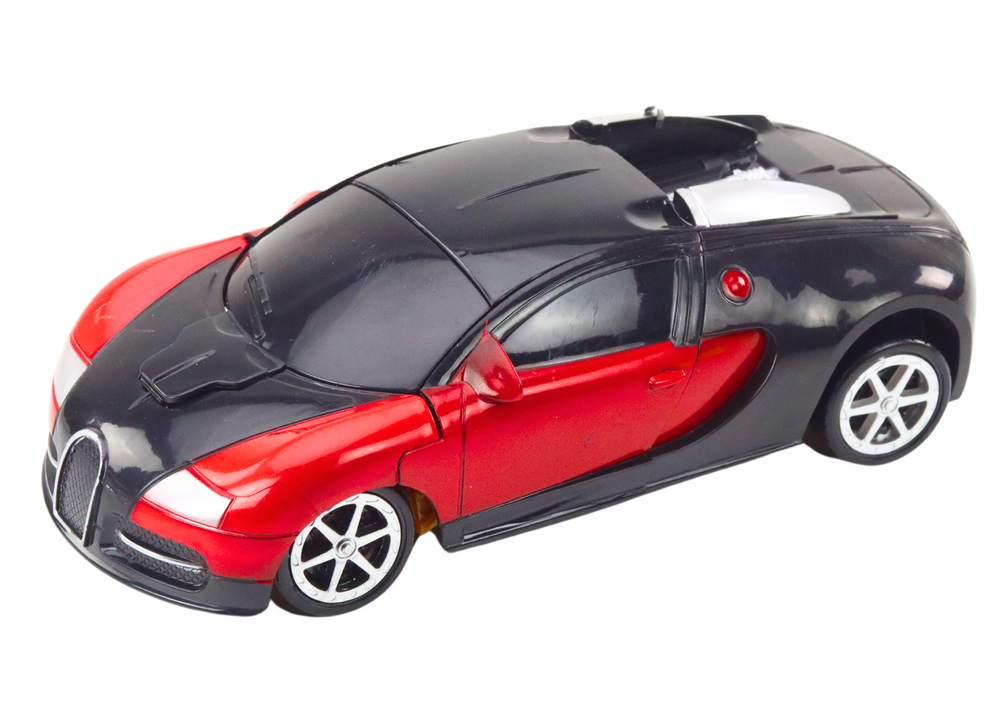 Robot auto 2v1 s příslušenstvím a sadou 3 zbraní červený