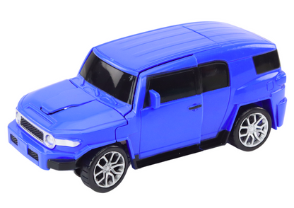 Robot auto 2v1 s transformací a zbraněmi modrý