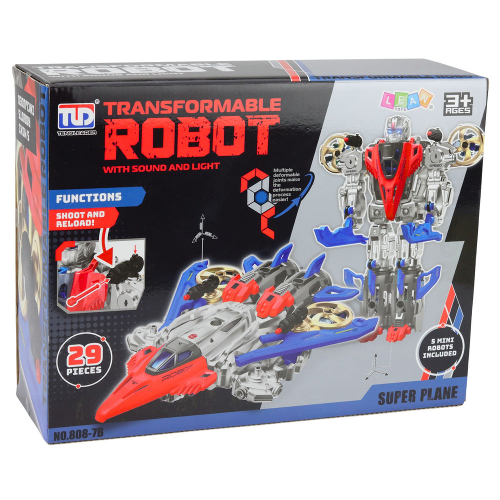 Robot bojový stíhač 2v1 se světly a zvuky – 29 dílů