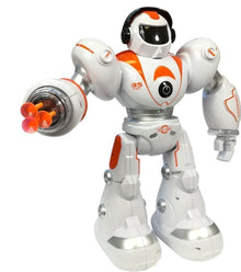 Robot na dálkové ovládání s projektily a LED světly oranžový