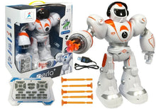Robot na dálkové ovládání s projektily a LED světly oranžový
