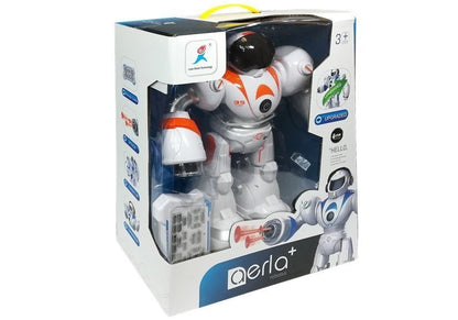 Robot na dálkové ovládání s projektily a LED světly oranžový
