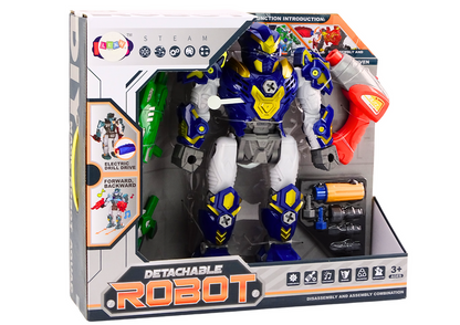 Robot se šroubovákem a vrtačkou světla zvuky modrý