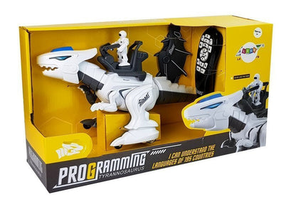 Robotický dinosaurus Tyrannosaurus na dálkové ovládání s programováním bílý