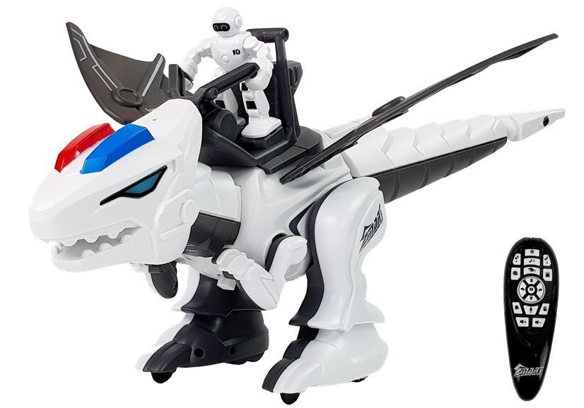 Robotický dinosaurus Tyrannosaurus na dálkové ovládání s programováním bílý