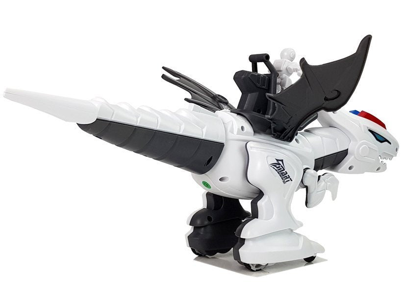 Robotický dinosaurus Tyrannosaurus na dálkové ovládání s programováním bílý