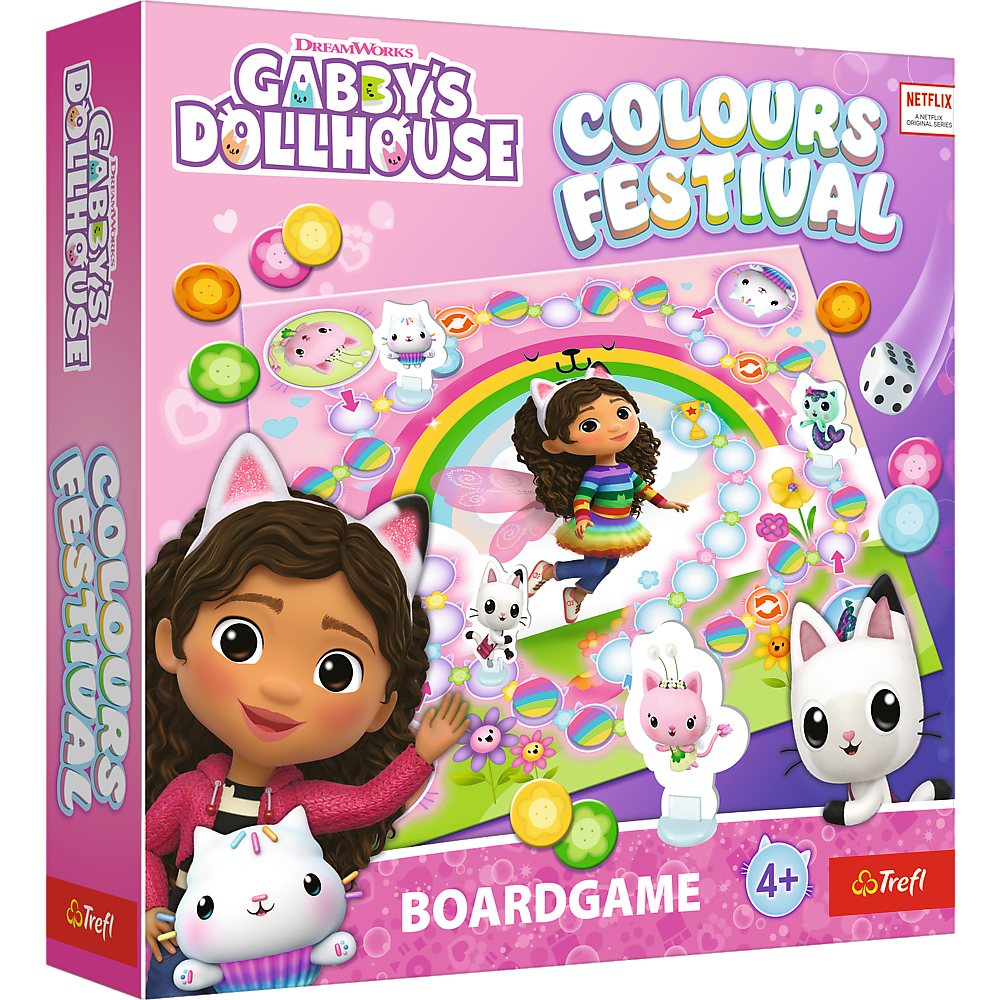 Rodinná desková hra Barevný festival – Gabby’s Dollhouse Trefl