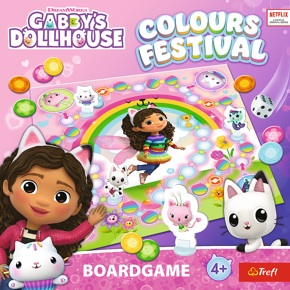 Rodinná desková hra Barevný festival – Gabby’s Dollhouse Trefl
