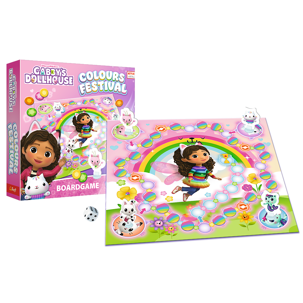 Rodinná desková hra Barevný festival – Gabby’s Dollhouse Trefl