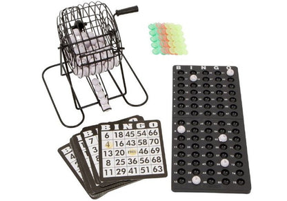 Rodinná hra Bingo Lotto s kovovým bubnem a 75 koulemi