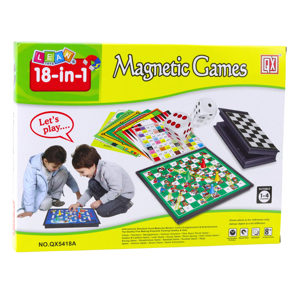 Rodinný set 18v1 s magnetickými šachy – herní sada