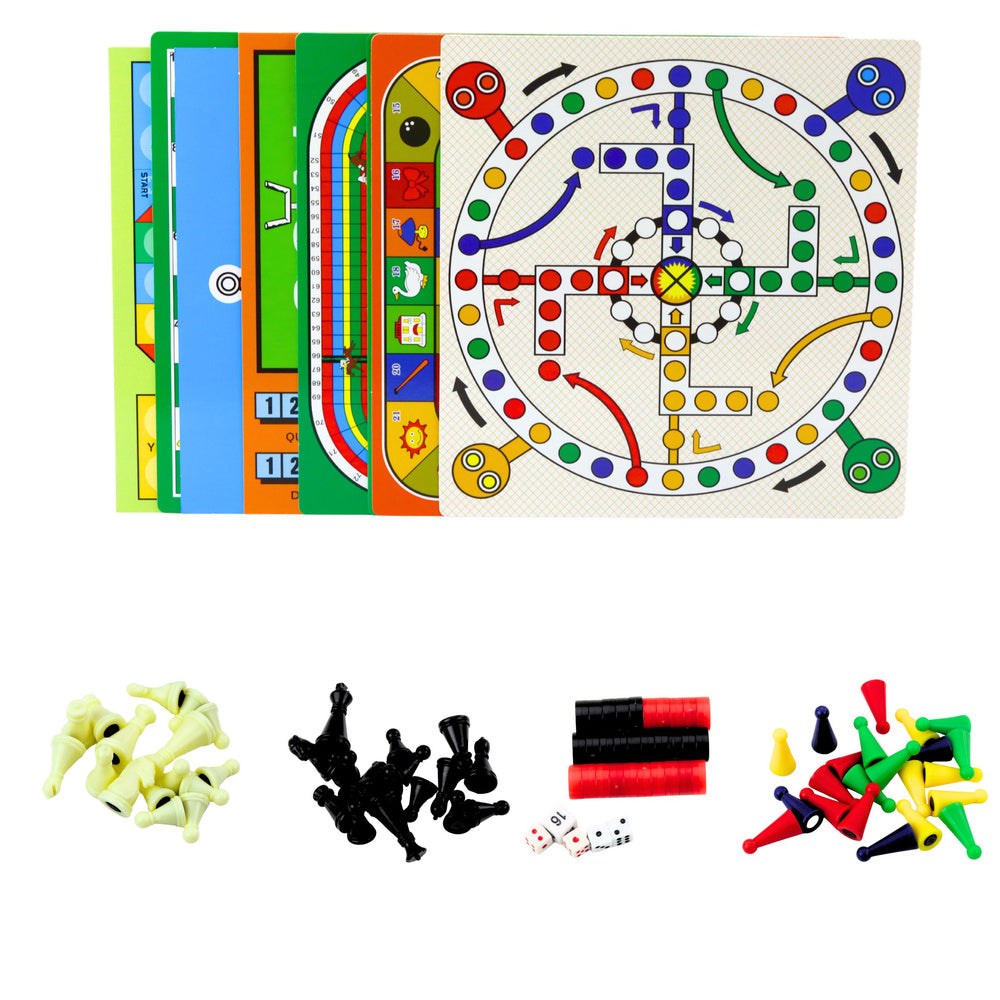 Rodinný set 18v1 s magnetickými šachy – herní sada