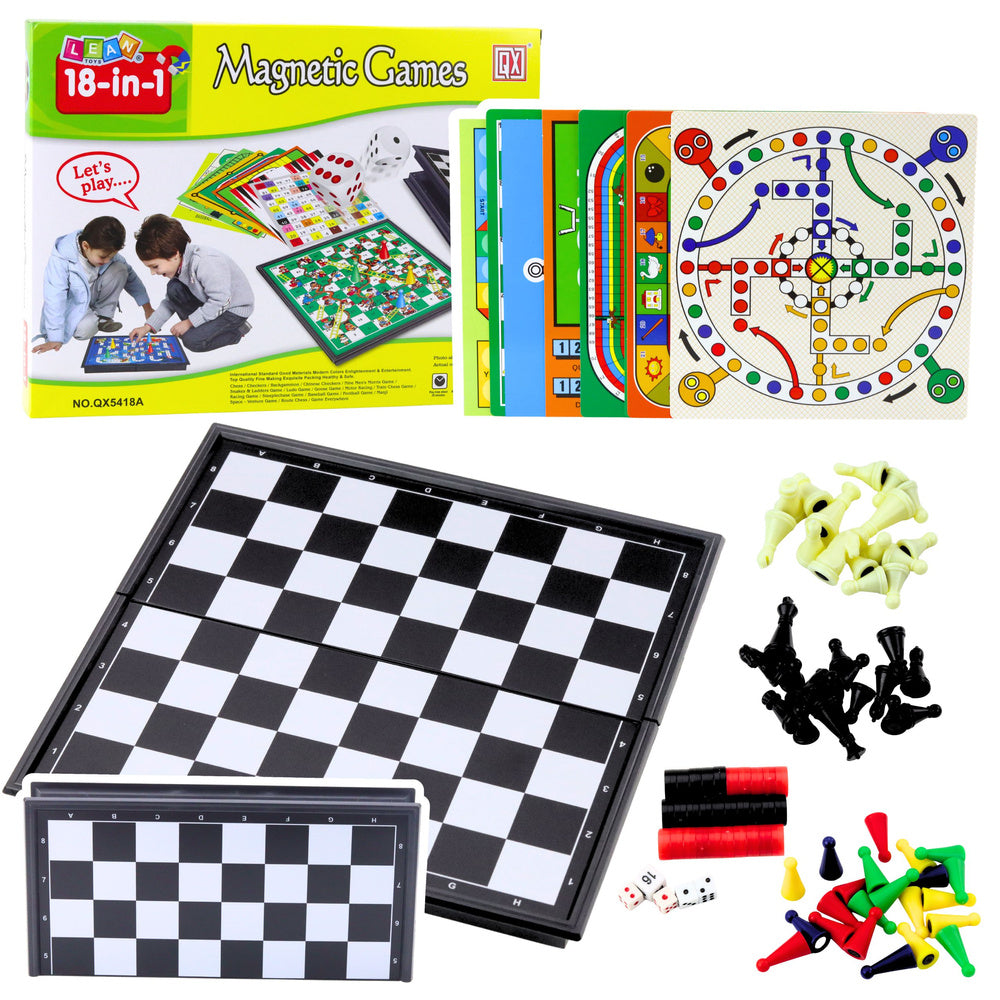 Rodinný set 18v1 s magnetickými šachy – herní sada