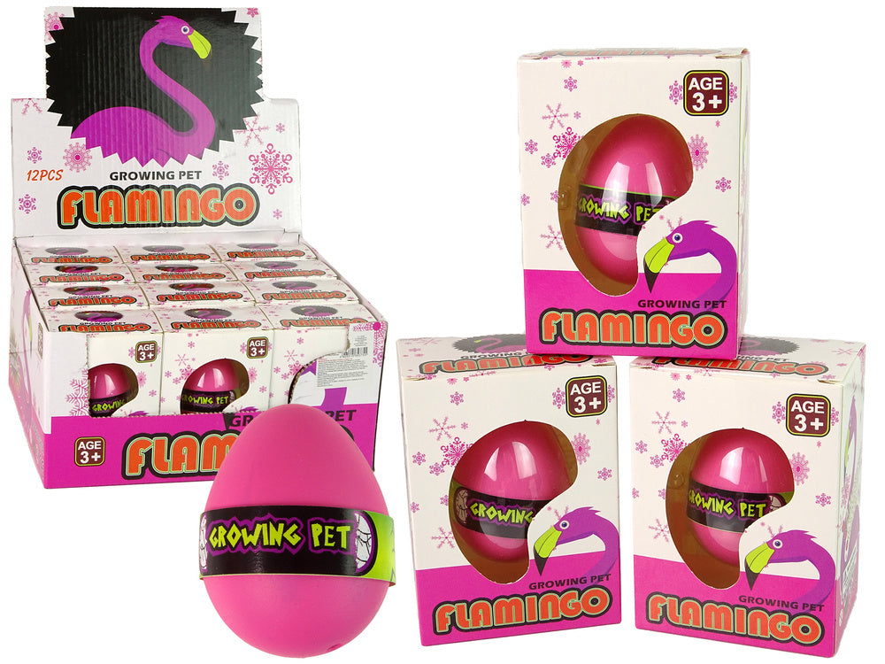 Rostoucí vajíčko s plameňákem 6cm růžové
