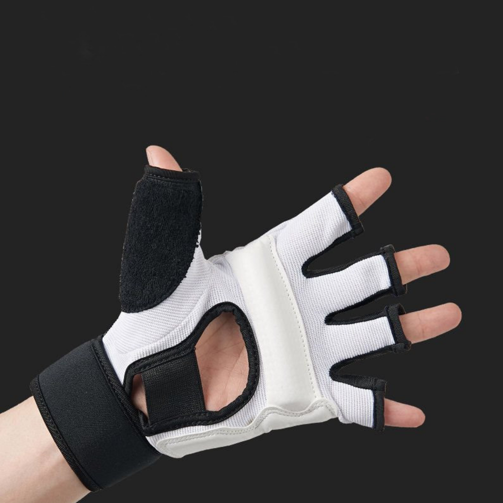 Rukavice na taekwondo s pouzdrem – velikost XS | bílé