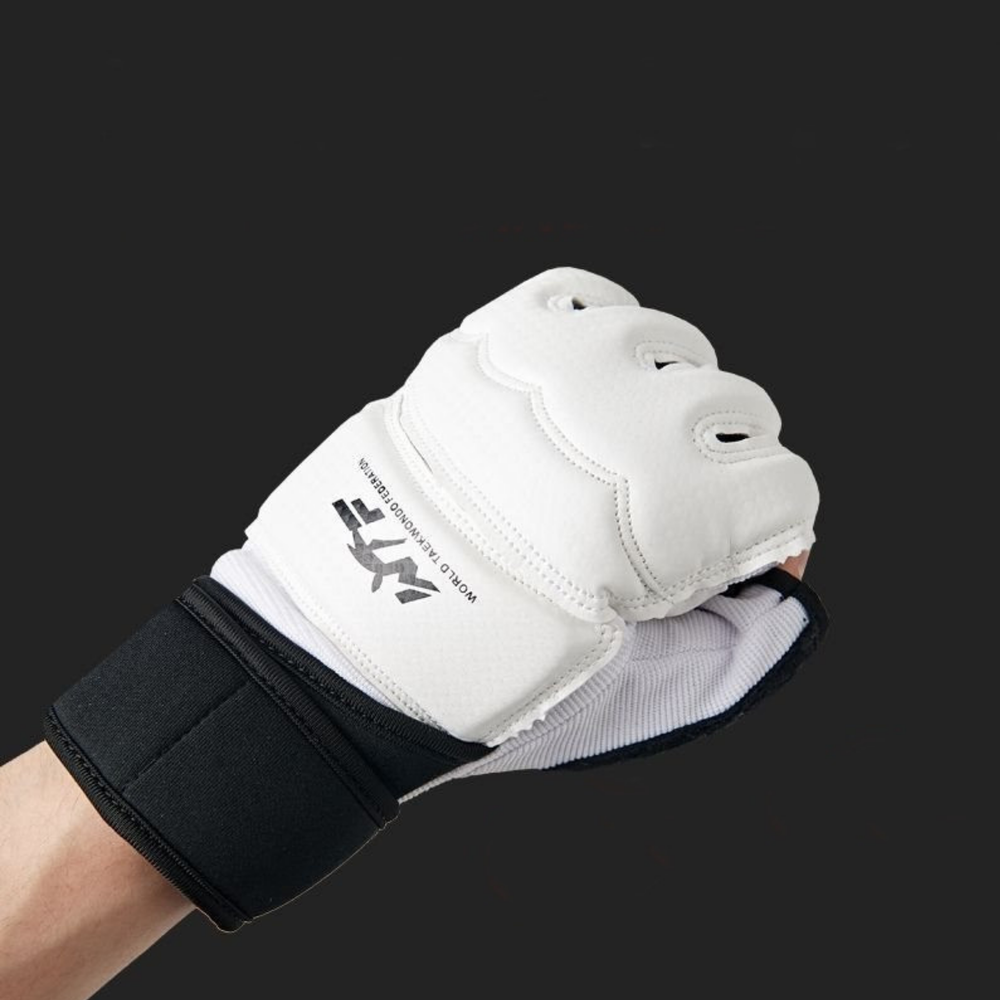 Rukavice na taekwondo s pouzdrem – velikost XS | bílé