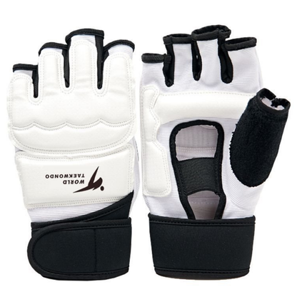 Rukavice na taekwondo s pouzdrem – velikost XS | bílé