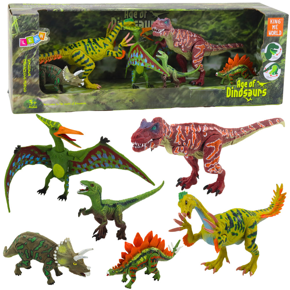 Sada figurek dinosaurů – pohyblivé nohy a čelisti | 6 ks