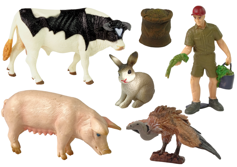 Sada figurek farma se zvířátky – s farmářem a zagrodou