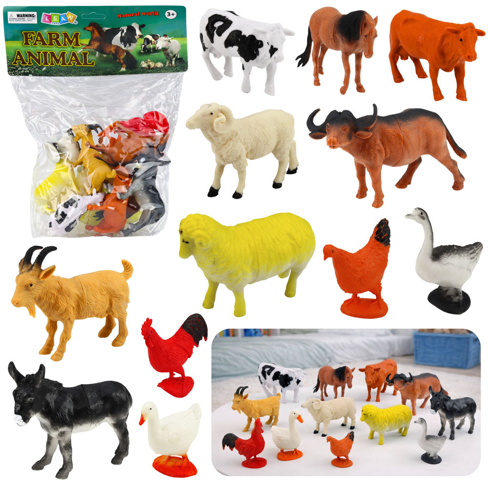 Sada figurek zvířátek z farmy, 12 kusů