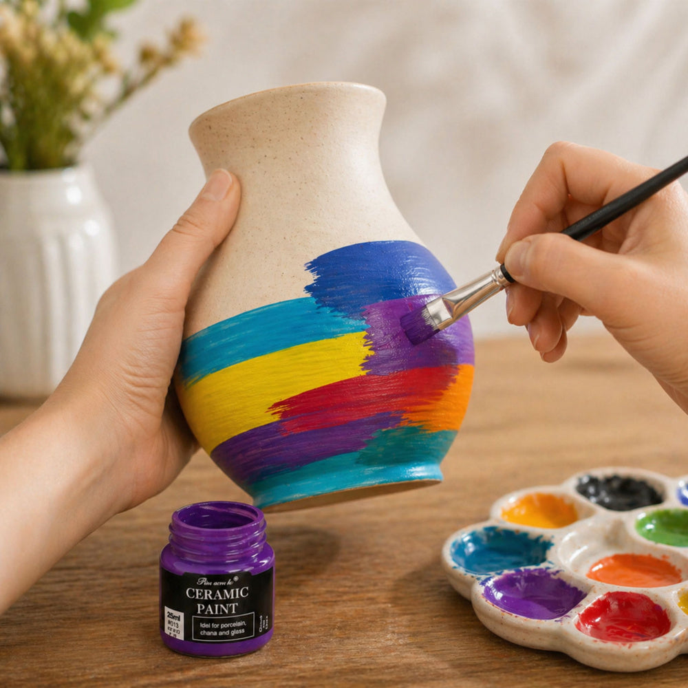 Sada keramických barev na porcelán, sklo a keramiku – 12 ks, 25 ml