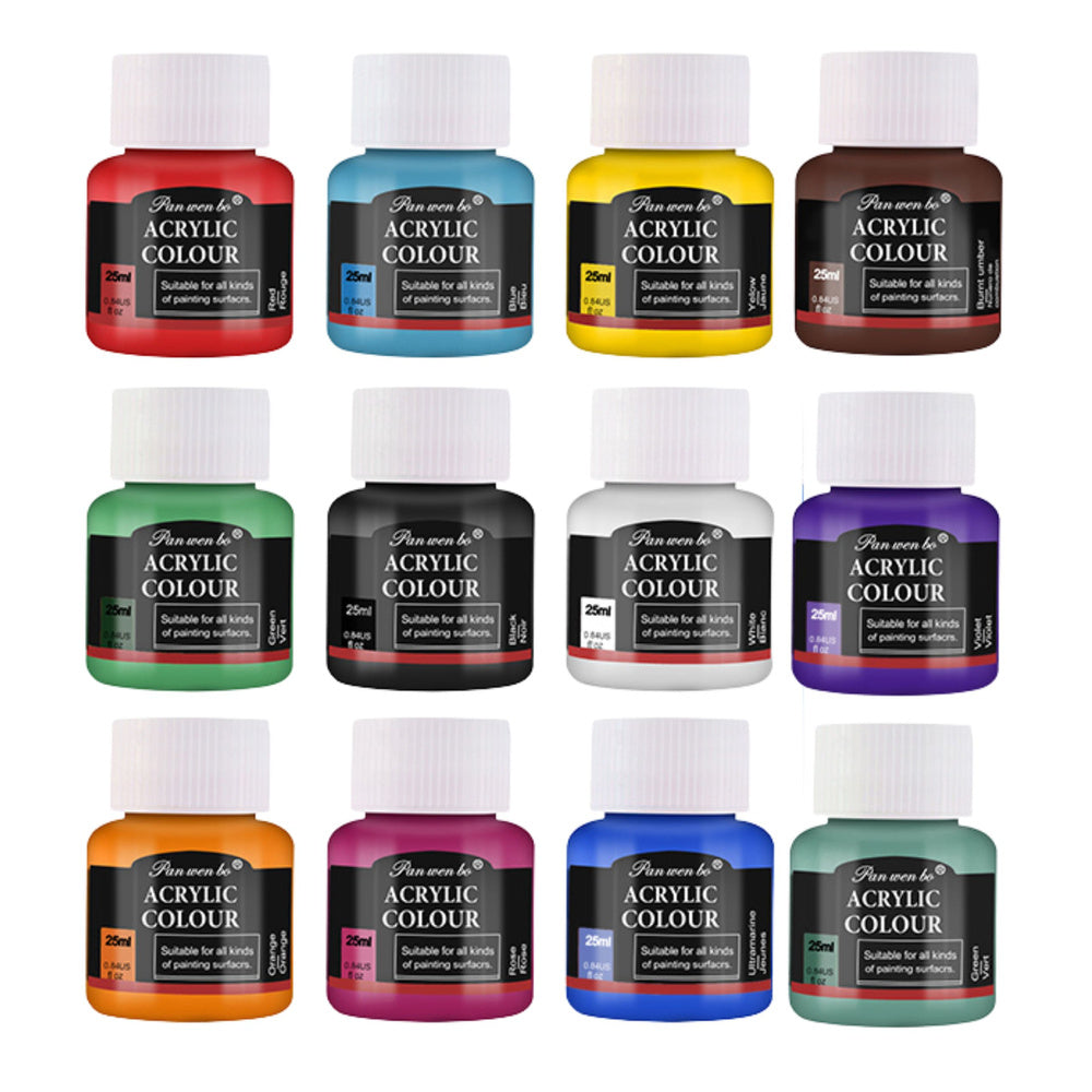 Sada keramických barev na porcelán, sklo a keramiku – 12 ks, 25 ml