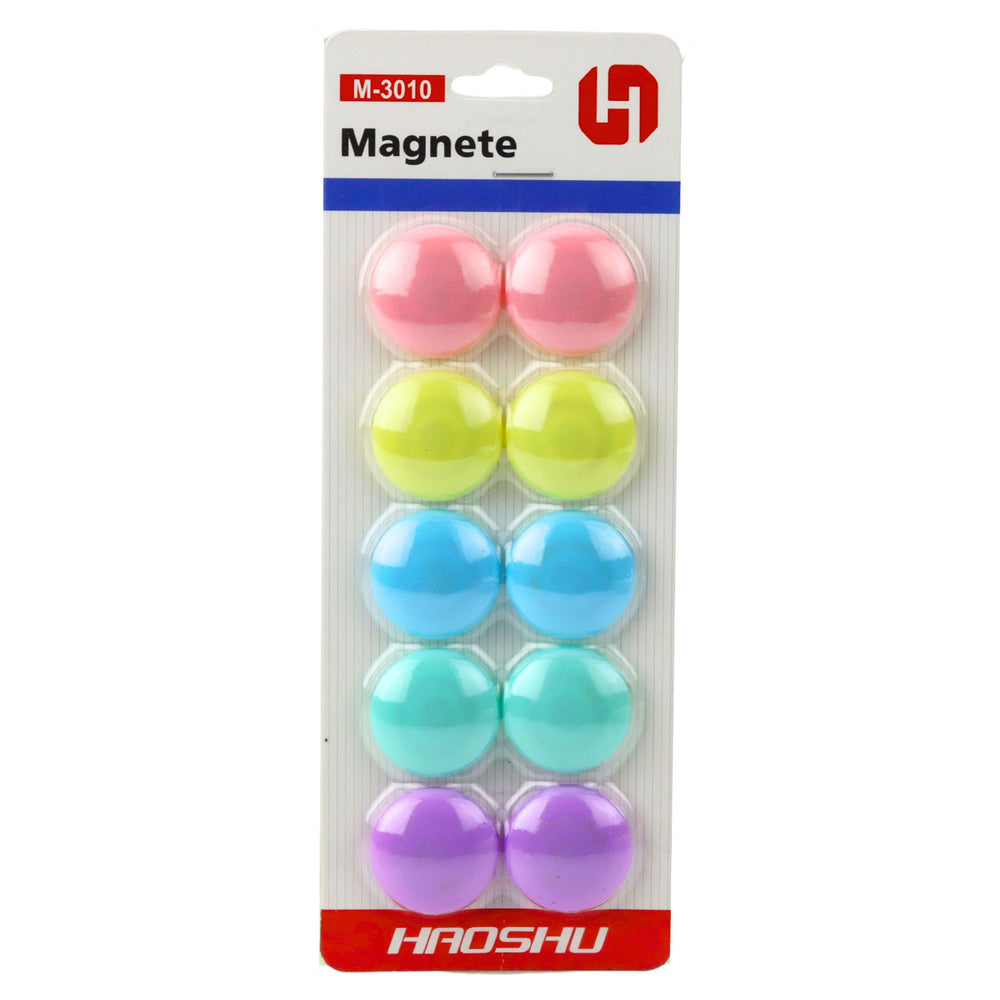 Sada magnetů na magnetické tabule, barevné, 10 ks, 3 cm