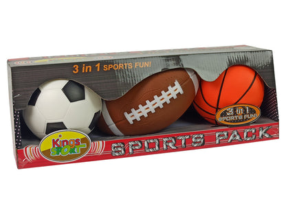 Sada měkkých sportovních míčů 3v1 fotbal košíková baseball