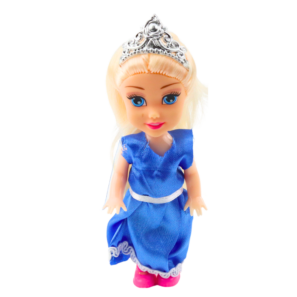 Sada mini panenky princezny 11cm – pohádkové šaty 6ks