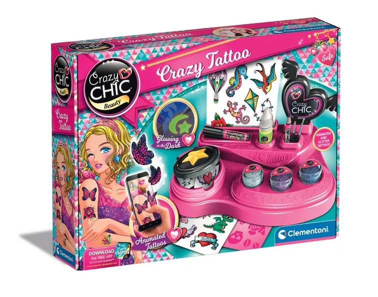 Sada na dočasné tetování Crazy Chic – Clementoni