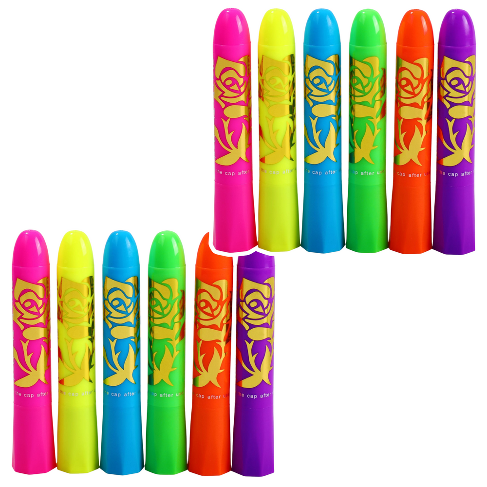 Sada na malování obličeje – 12 neonových UV fixů
