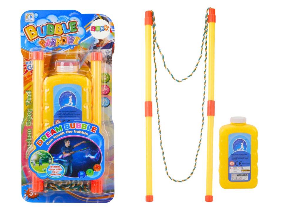 Sada na obří mýdlové bubliny se šňůrkou a tekutinou 500ml