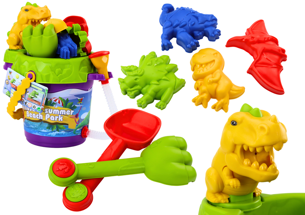 Sada na písek s kbelíkem se sprchou konvičkou a formičkami dinosauři