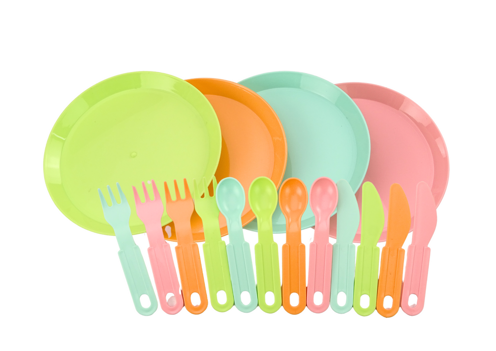 Sada ovoce na krájení s příborem a tácem 25 kusů