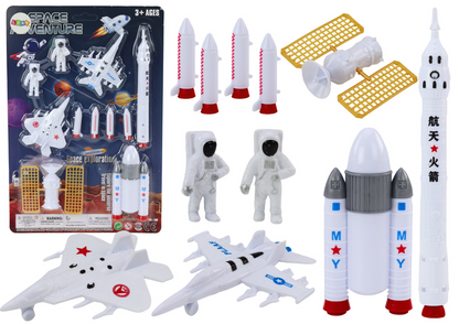 Sada vesmírných figurek astronautů a raket 11 dílů