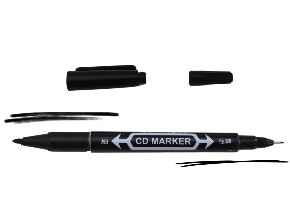 Sada vodoodporných oboustranných markerů na CD 10 ks černá
