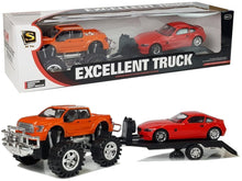 Sada vozidel Monster Truck s návěsem a BMW 58 cm oranžová červená